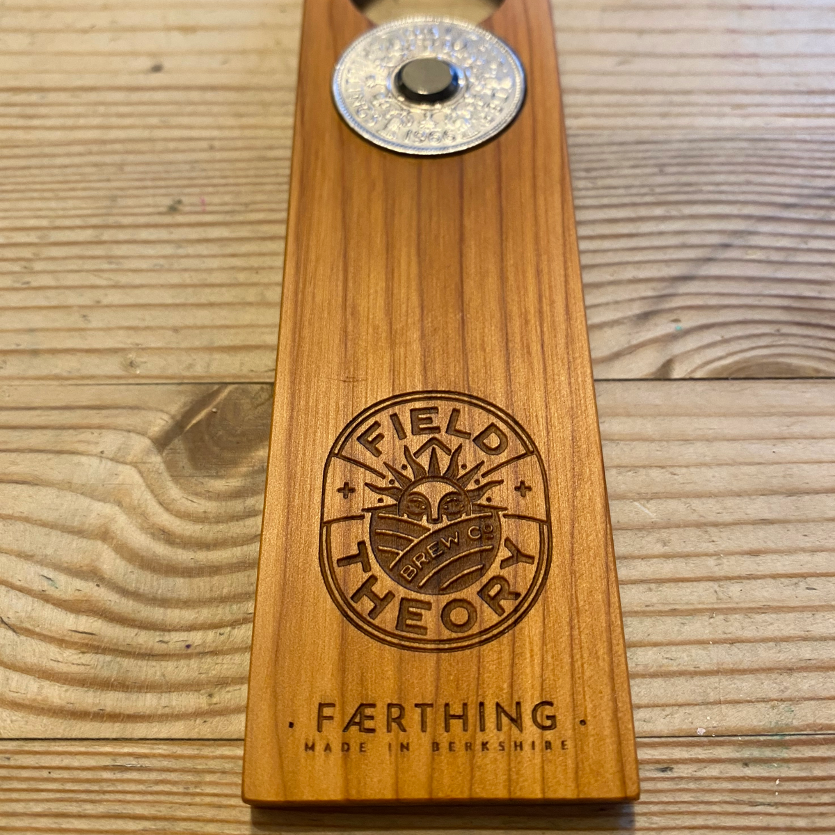 Reclaimed wood + Vintage Coin Bar Blade