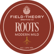Field + Theory Brewing Co. Roots Modern Mild label on a red background