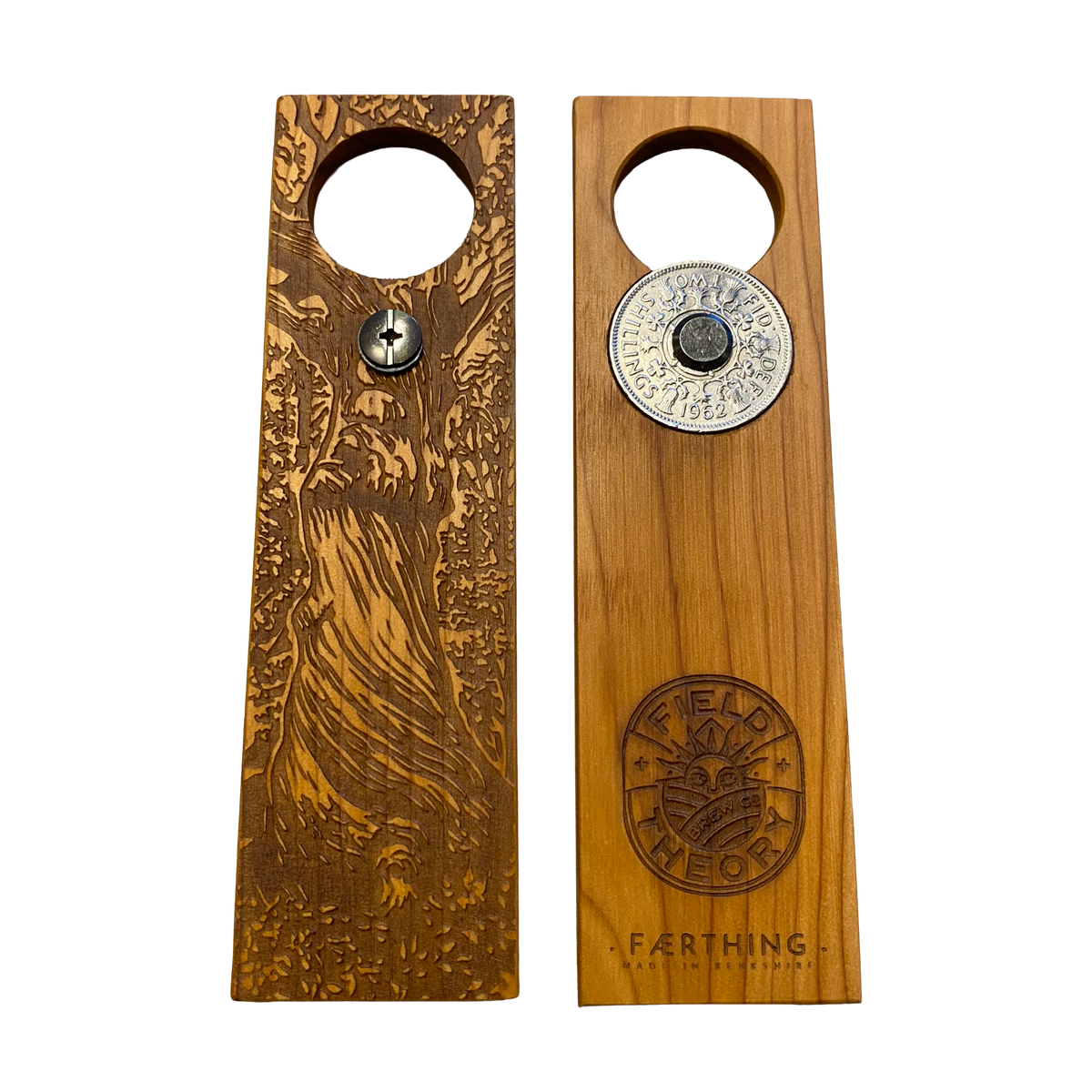 Reclaimed wood + Vintage Coin Bar Blade